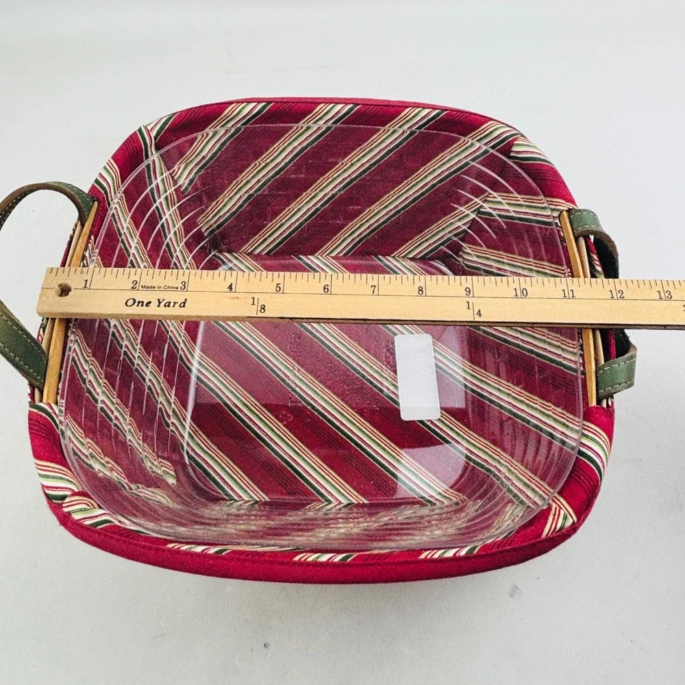 Longaberger 2005 Christmas Collection Silver Bells Basket Stripe Liner Protector